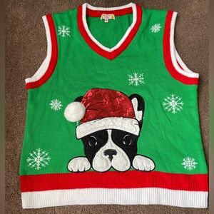 POOF Ugly Christmas Sweater Vest